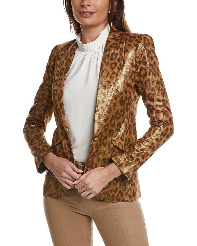 Cheetah Chamberlain Single-breasted Blazer In Gold Mutli Cheetah Product Image