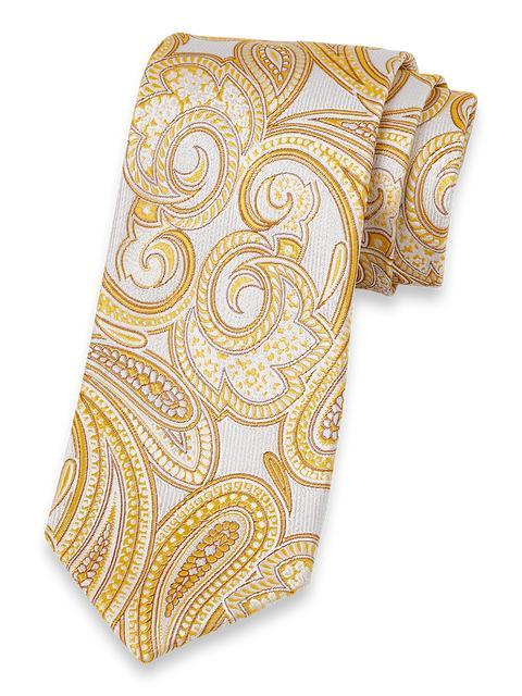 Paisley Woven Silk Tie - Yellow Product Image