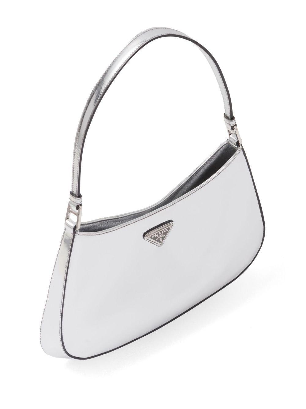 Cleo Brushed Leather Shoulder Bag In Silver Product Image