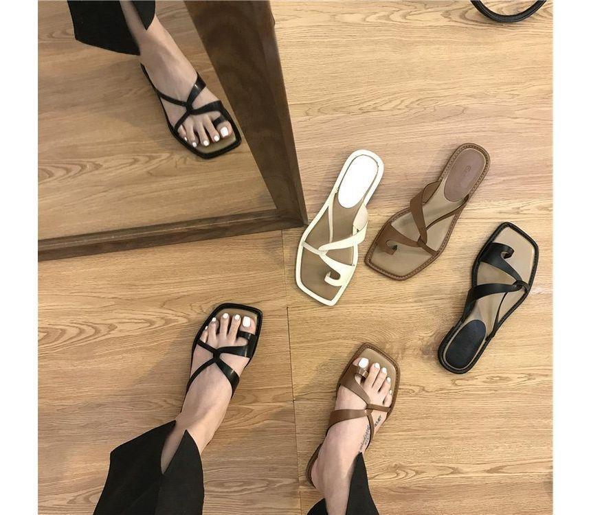 Square-Toe Toe-Loop Slide Sandals product image