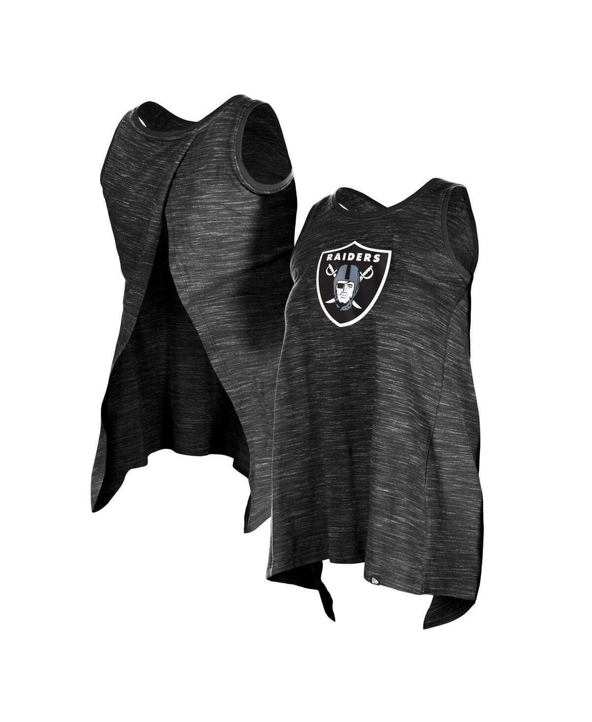 Womens New Era Black Las Vegas Raiders Plus Size Space Dye Active Tank Top Product Image