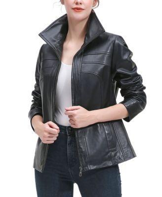 Plus Size Joyce Leather Jacket Product Image