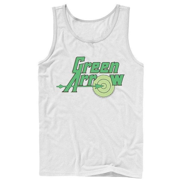 Mens DC Comics The Green Arrow Vintage Text Poster Tank Top Grey Product Image