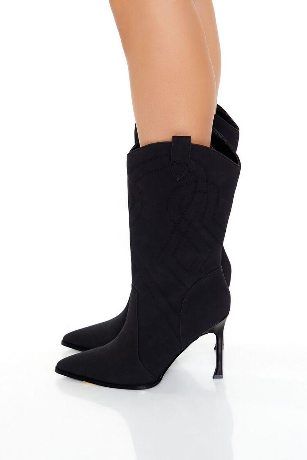 Faux Suede Stiletto Cowboy Booties | Forever 21 Product Image