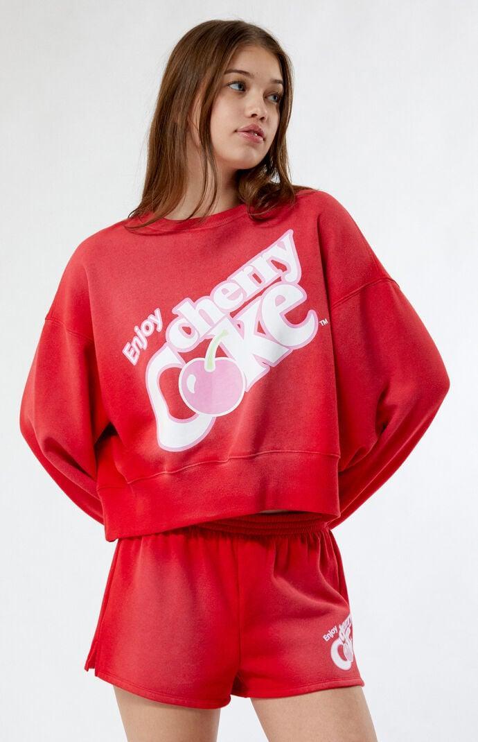 Coca Cola Women's By PacSun Cherry Coke Boxy Crew Neck Sweatshirt Product Image