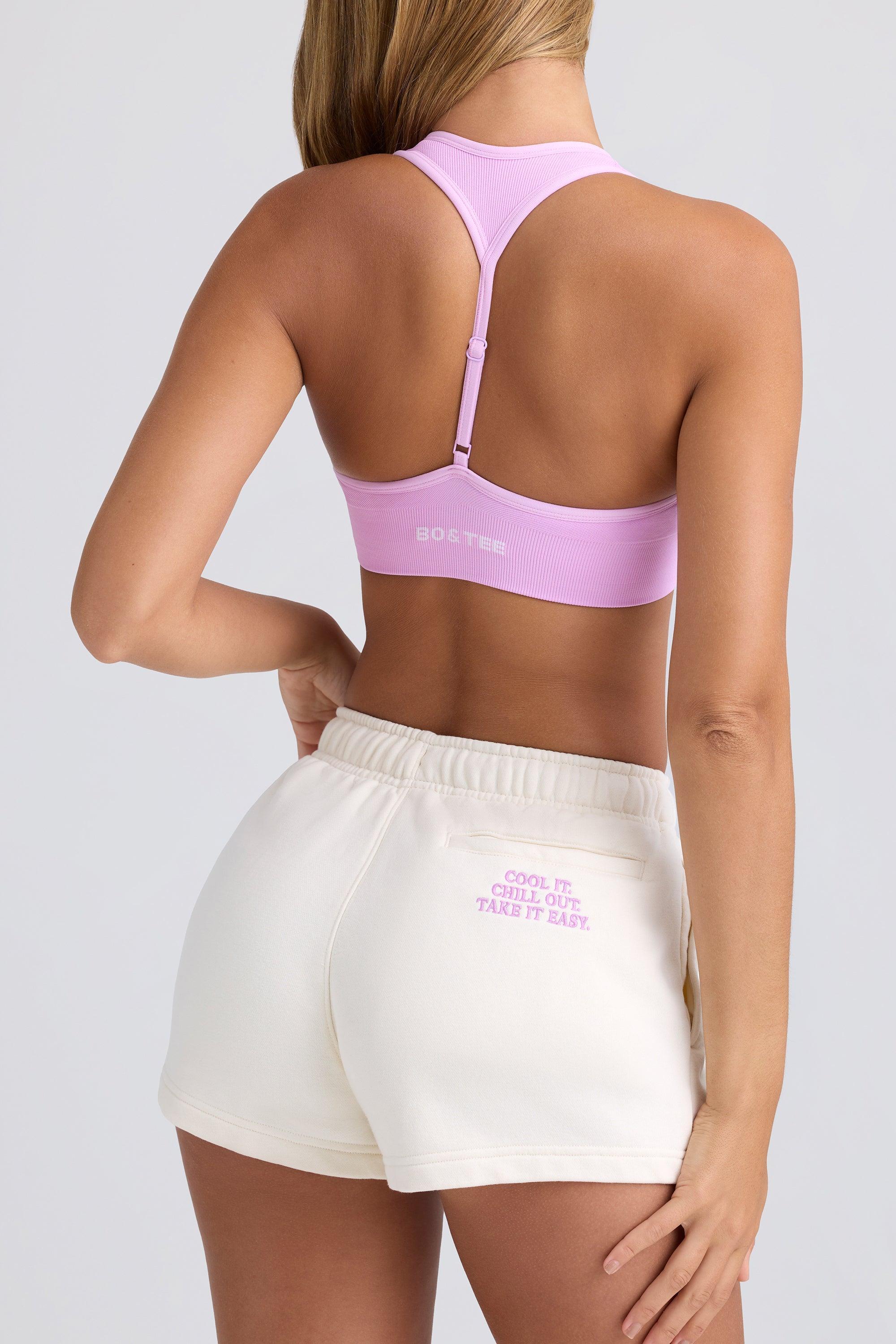 Mid-Rise Sweat Shorts in Eggshell Product Image