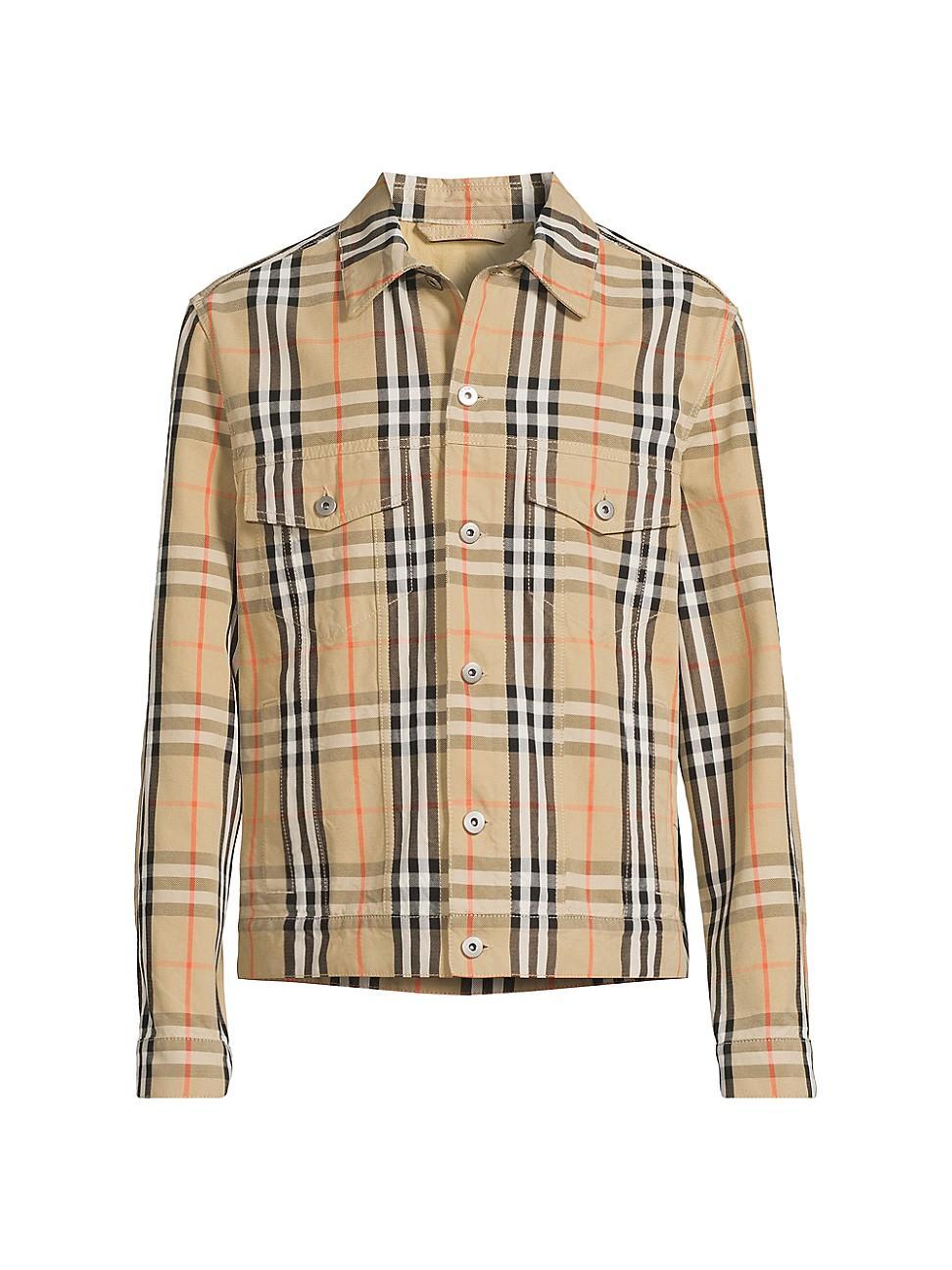 Mens Plaid Cotton Shirt Jacket Product Image