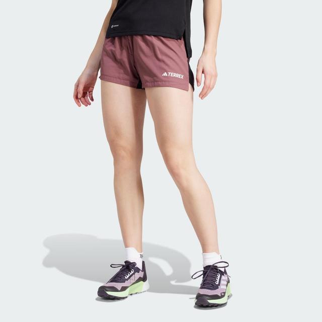 adidas Terrex Multi Trail Running Shorts Burgundy S 3 Womens Product Image