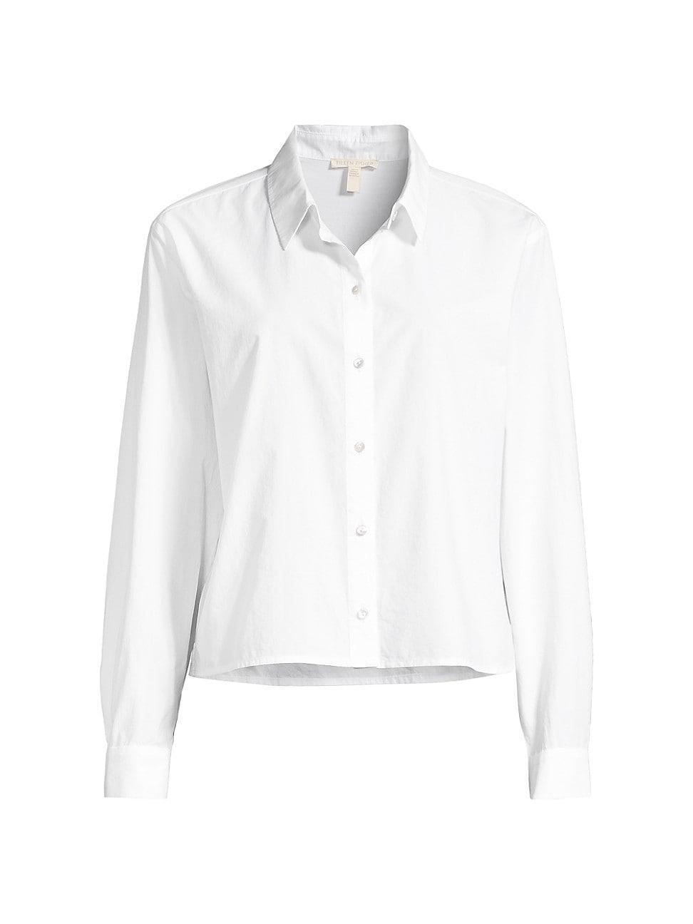 Eileen Fisher Classic Point Collar Organic Cotton Poplin Button-Up Shirt product image