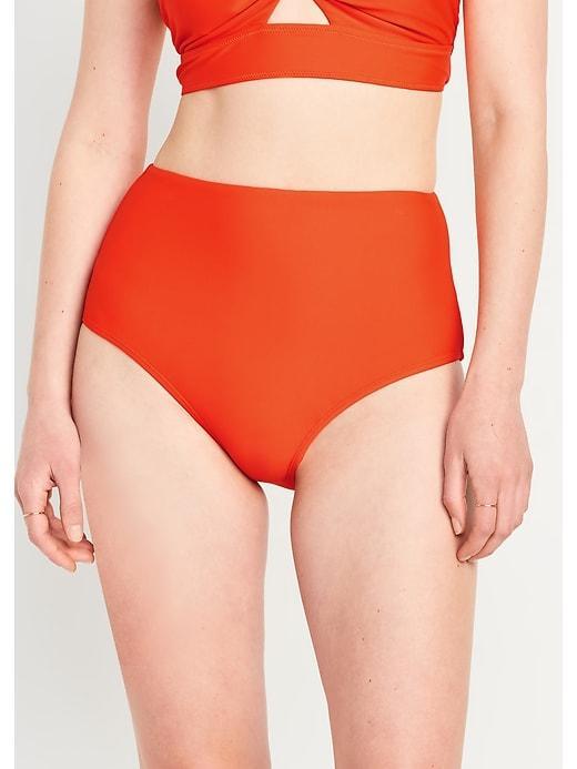 High-Waisted French-Cut Bikini Swim Bottoms Product Image