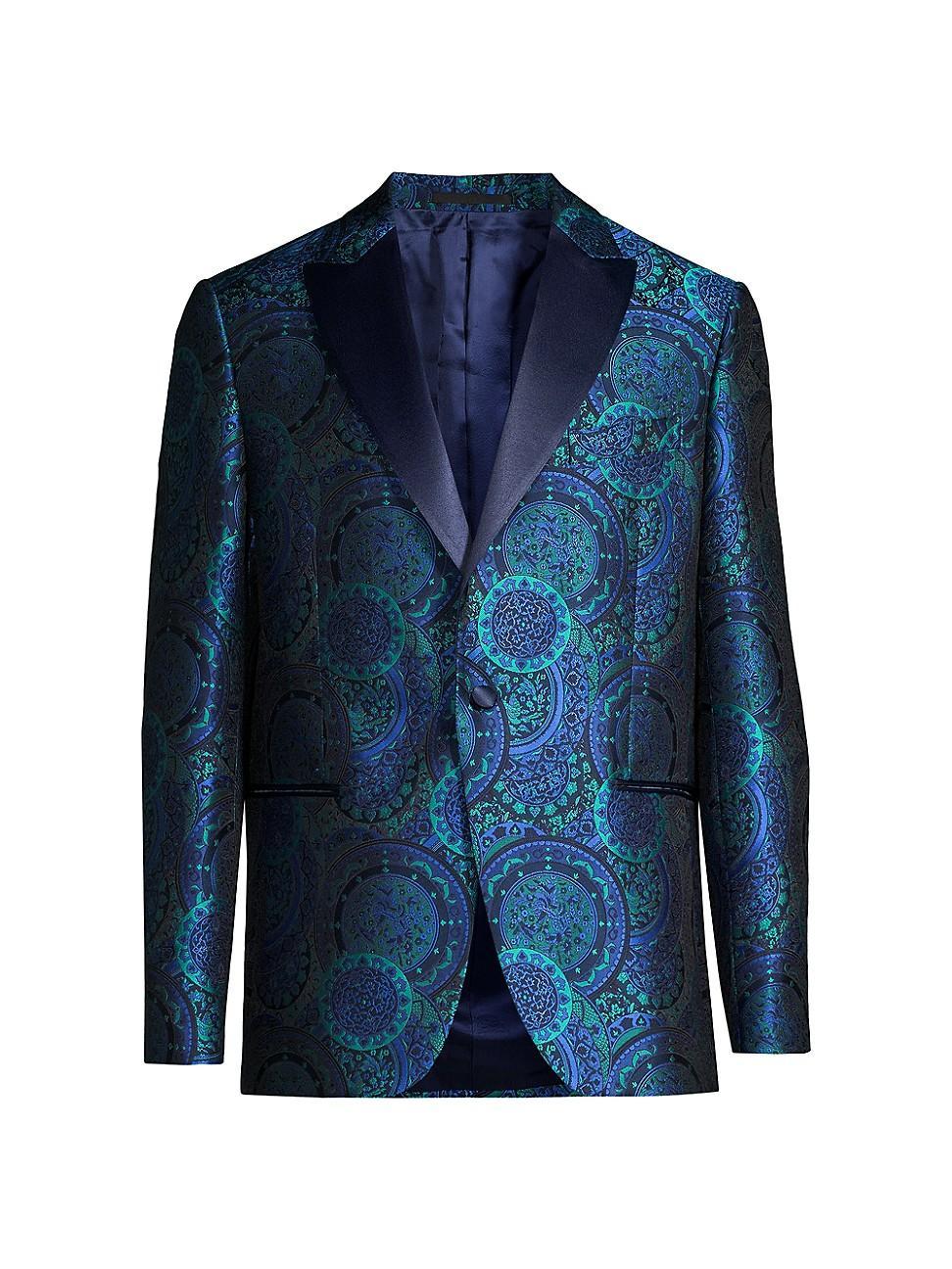 Mens Peak Lapel Jacquard Sport Jacket Product Image