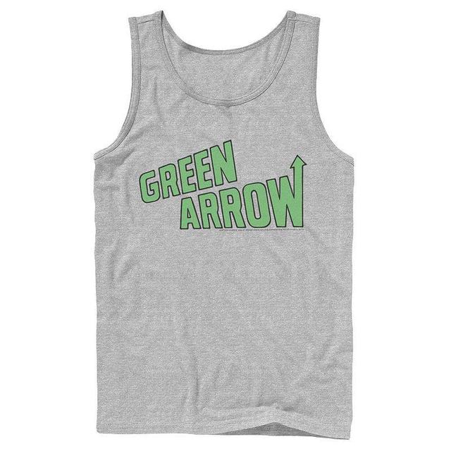 Mens DC Comics The Green Arrow Text Poster Tank Top Athletic Grey Product Image