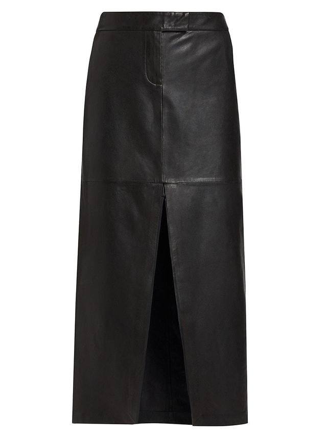 Womens Gradient Leather Midi-Skirt Product Image