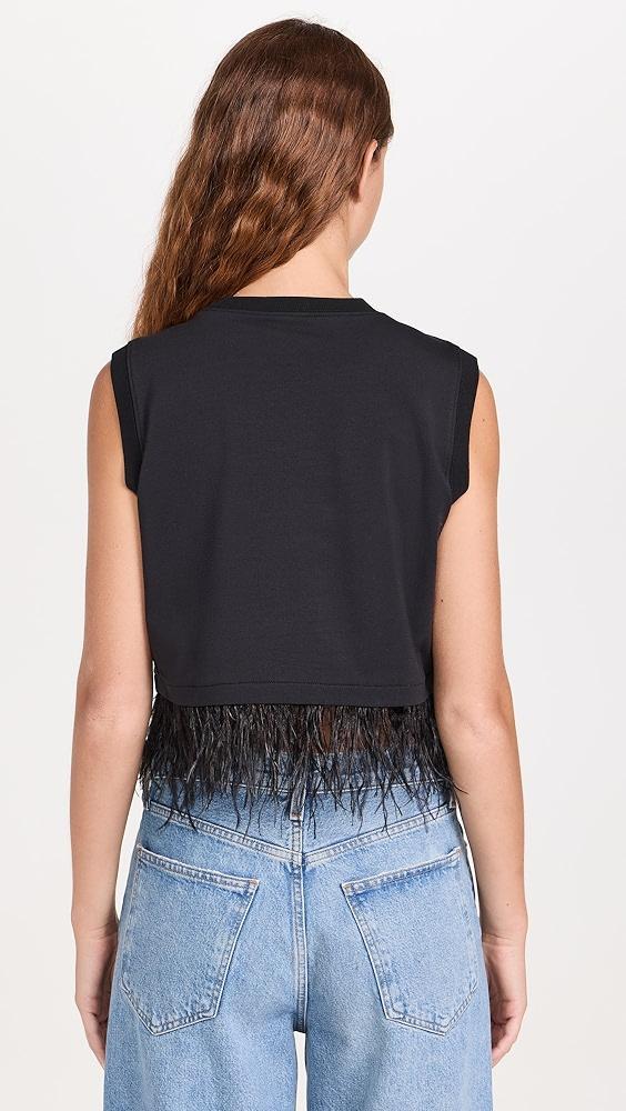 Cinq à Sept Cropped Feather Tee | Shopbop Product Image