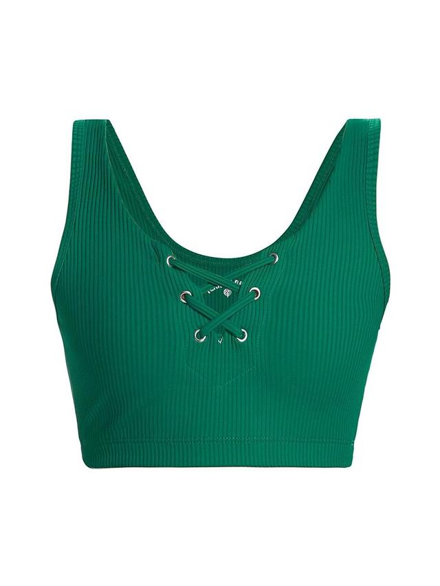 Womens Football Rib-Knit Sports Bra Product Image