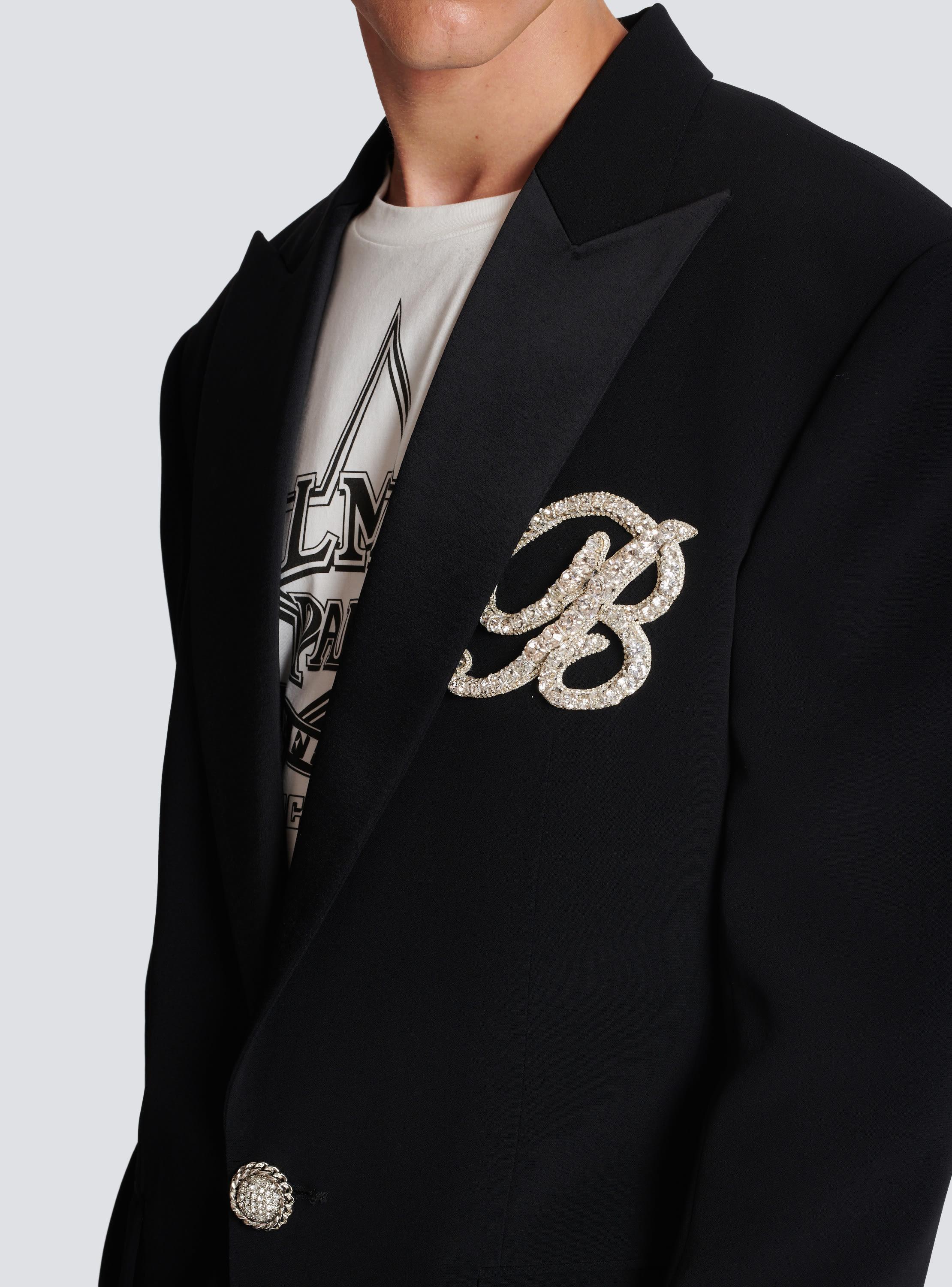 1-button crepe and satin jacket Product Image