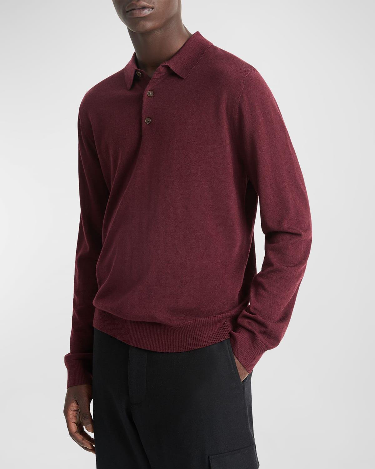 Mens Merino Wool Polo Sweater Product Image