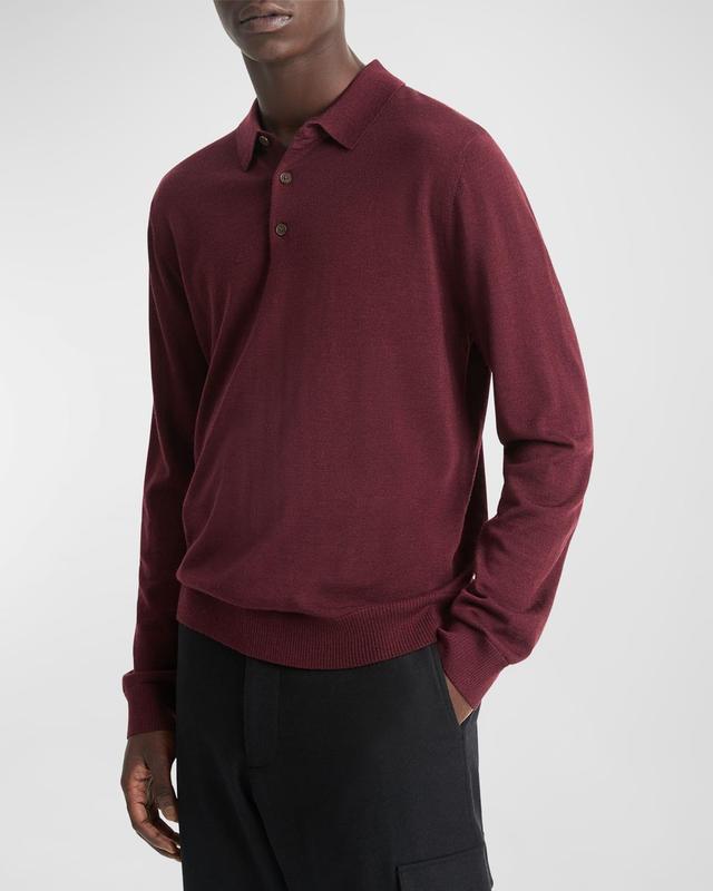 Men's Merino Long-Sleeve Polo Shirt Product Image