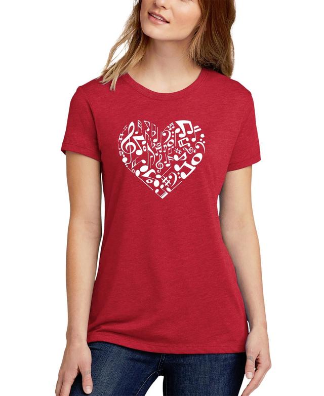 Womens Premium Blend Word Art Heart Notes T-shirt Product Image