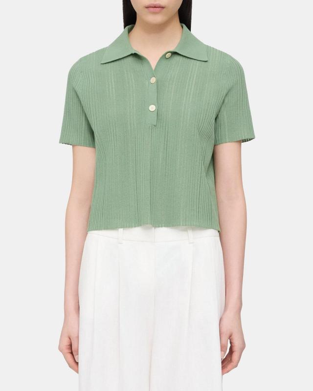 Cropped Polo in Cotton-Blend Product Image