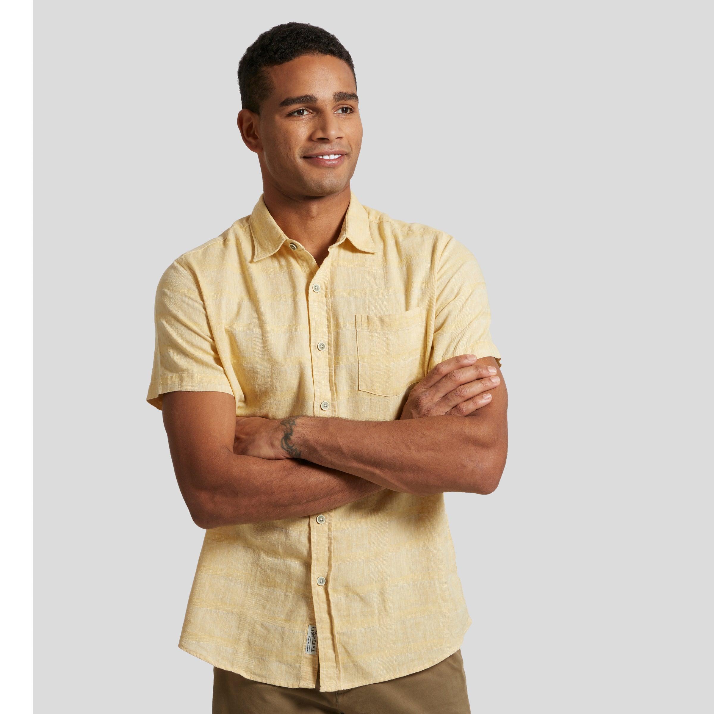 Outback Linen Cotton Dobby Shirt - New Wheat Product Image