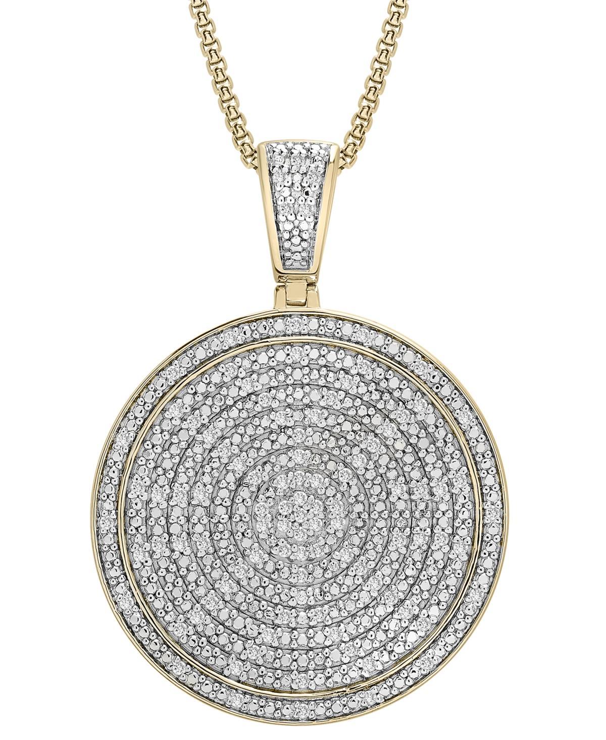 Mens Diamond Circle 22 Pendant Necklace (1/2 ct. t.w.) in Sterling Silver (Also in Black Diamond) Product Image