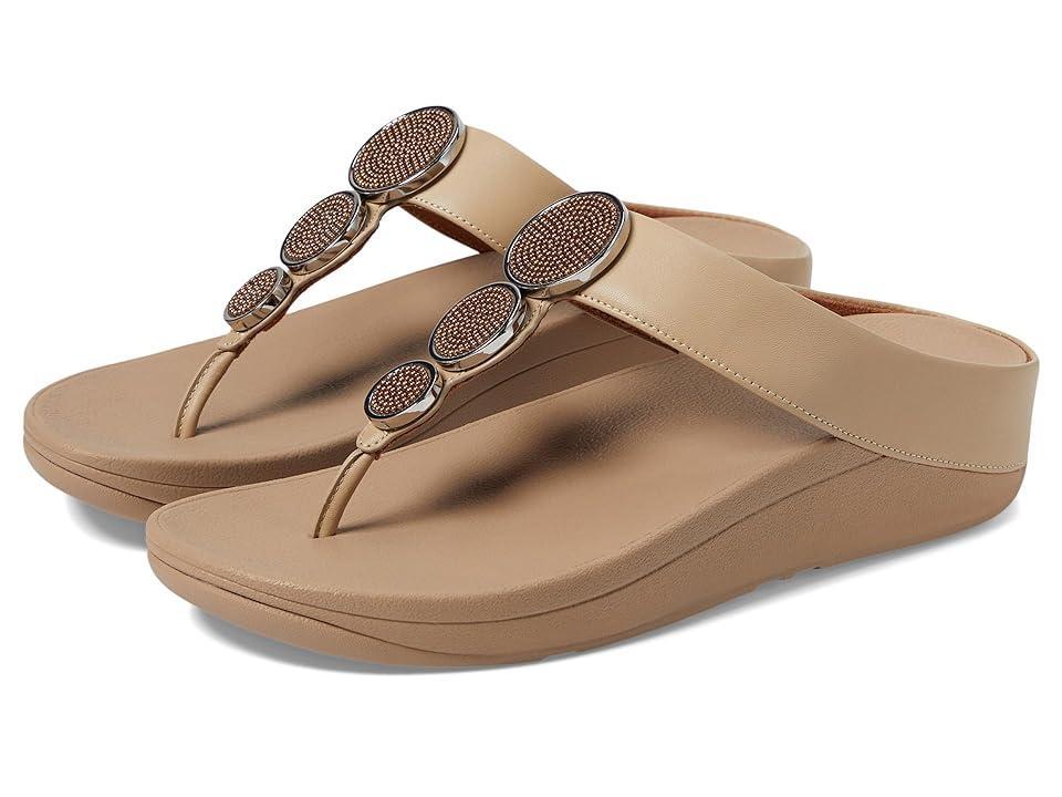 FitFlop Womens Halo Bead-Circle Leather Toe-Post Sandals Product Image