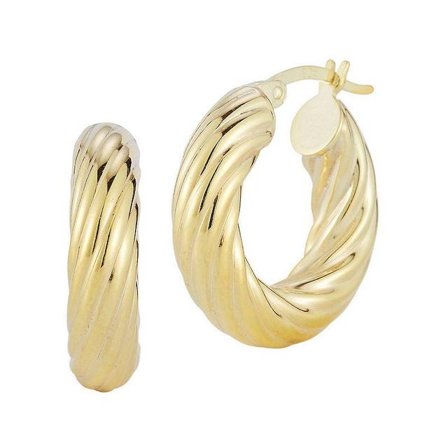 Sunkissed Sterling Bold Twist Hoop Earrings, Womens, Gold Product Image