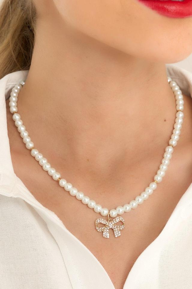 Happened For A Reason Gold Pearl Necklace Product Image