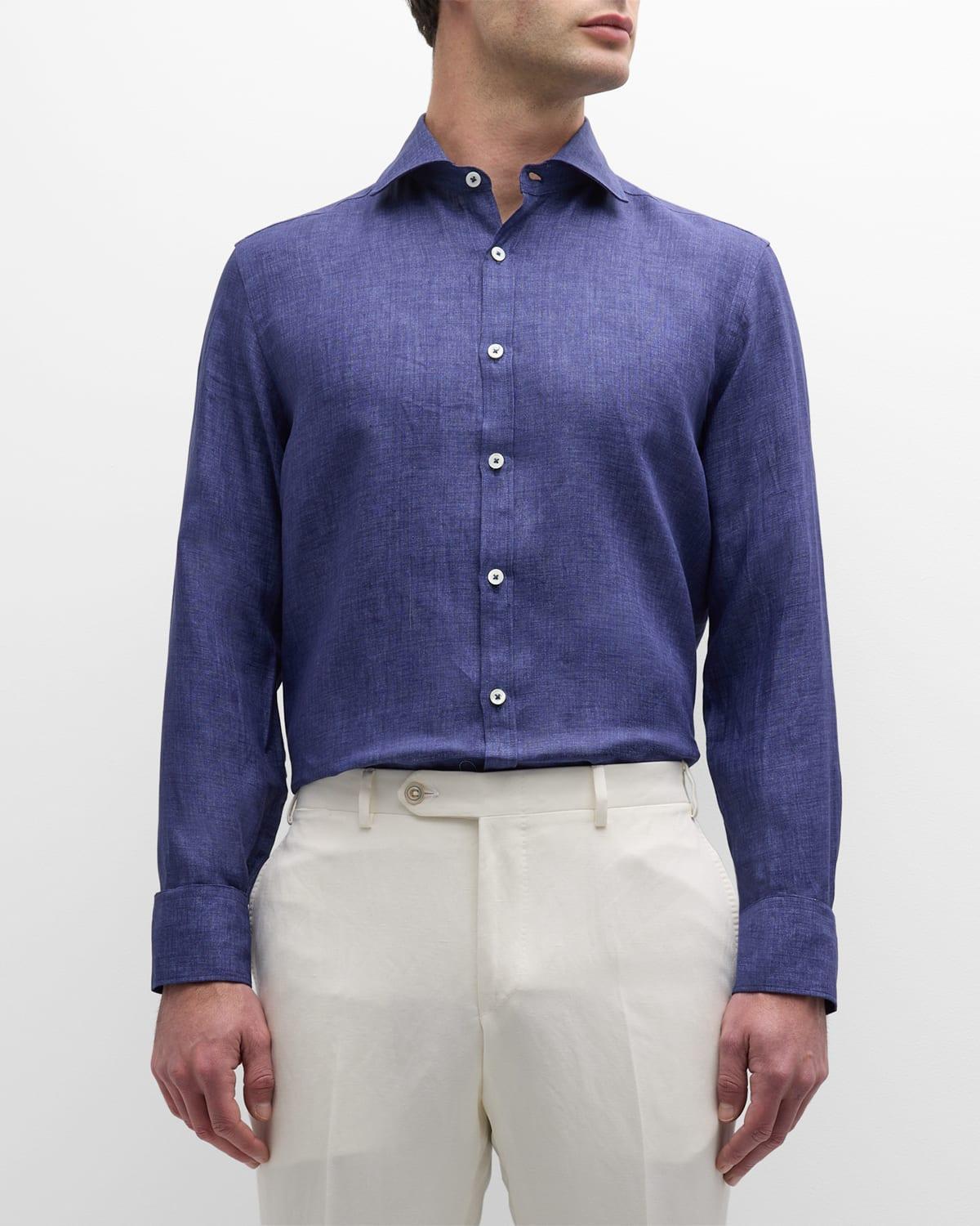 Mens Classic-Fit Linen Sport Shirt Product Image