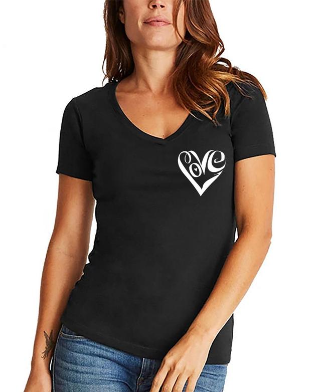 Womens V-neck Word Art Usa Flag T-shirt Product Image