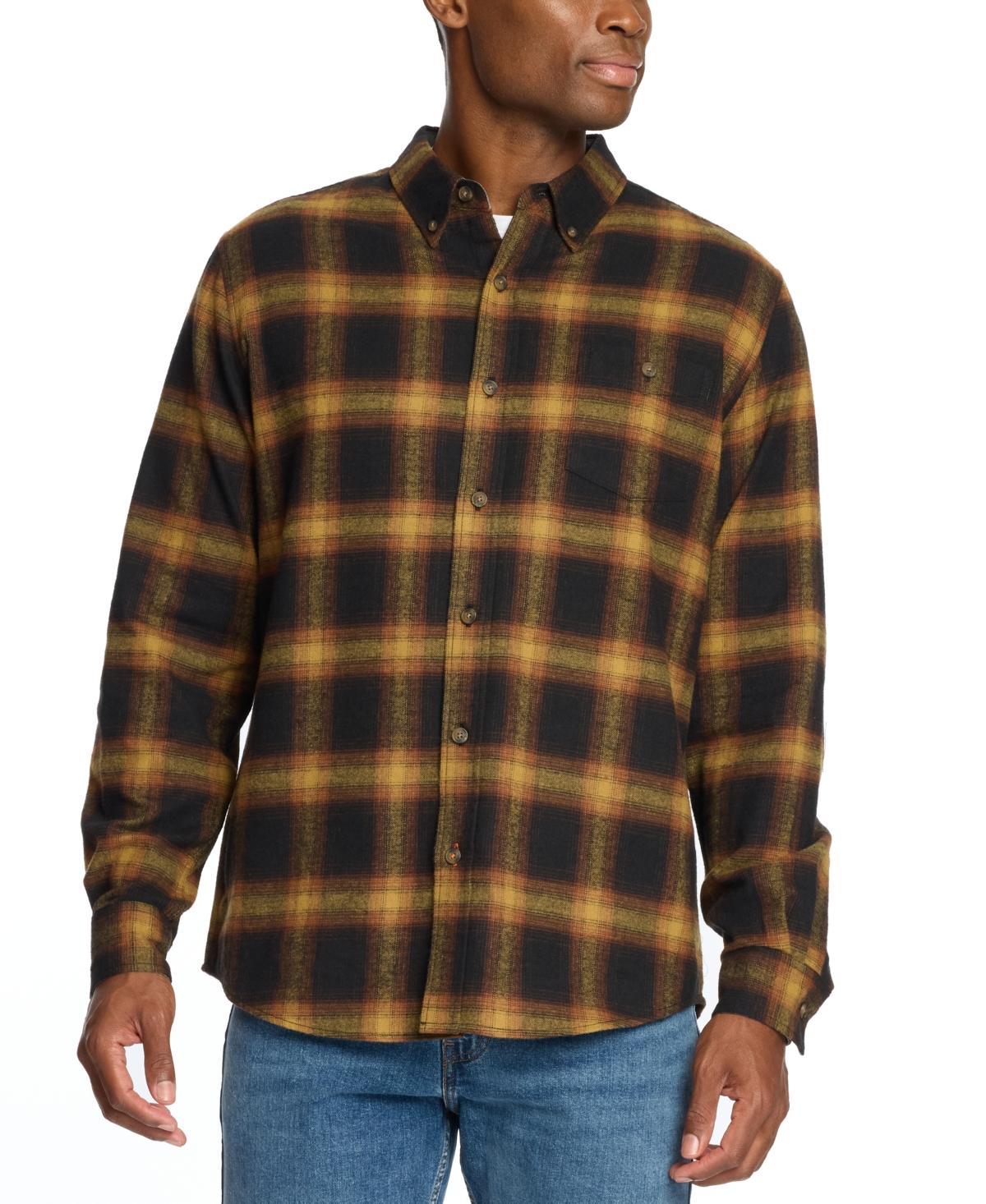 Weatherproof Vintage Mens Regular-Fit Plaid Button-Down Flannel Shirt Product Image