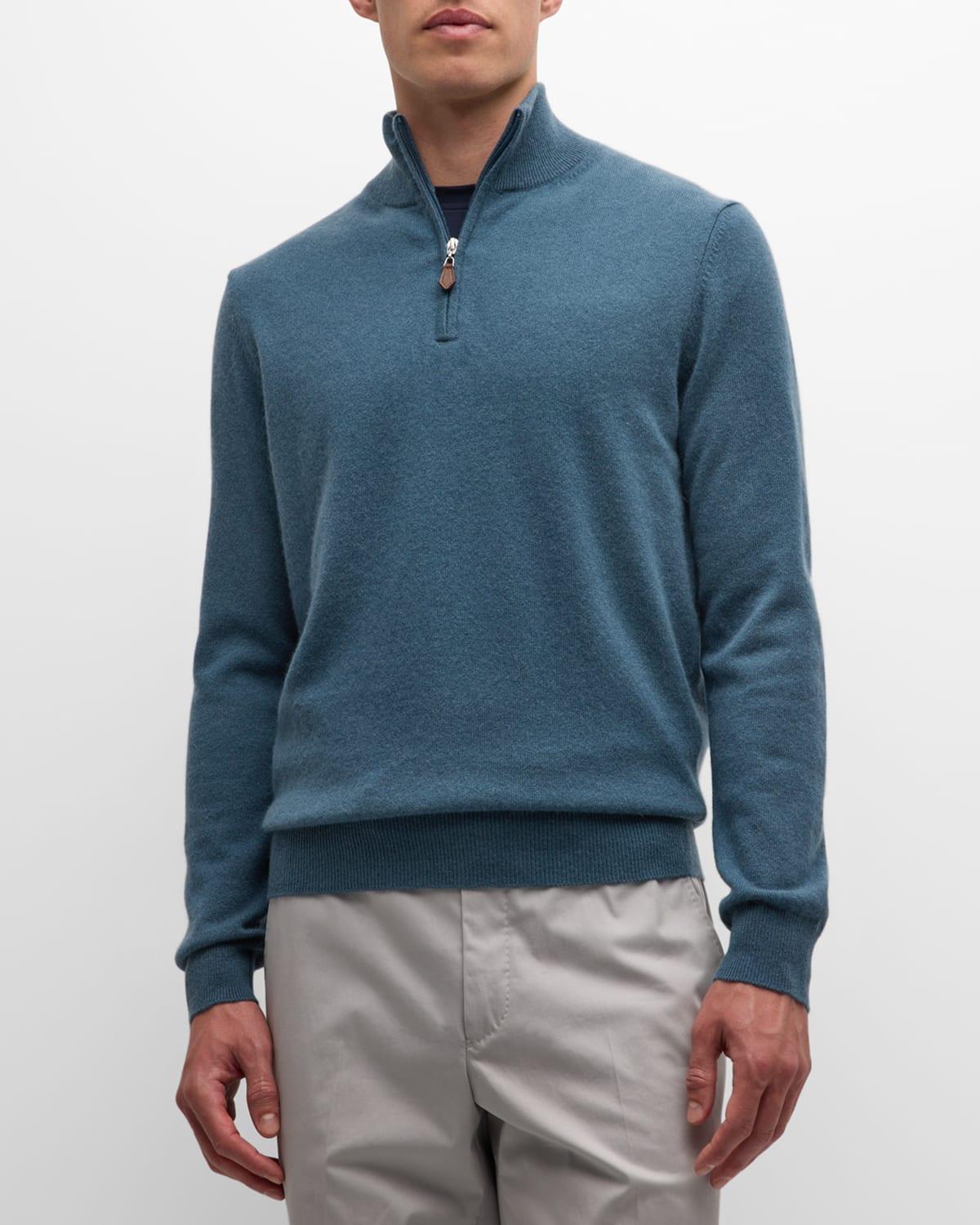 Mens Cashmere Quarter-Zip Sweater Product Image