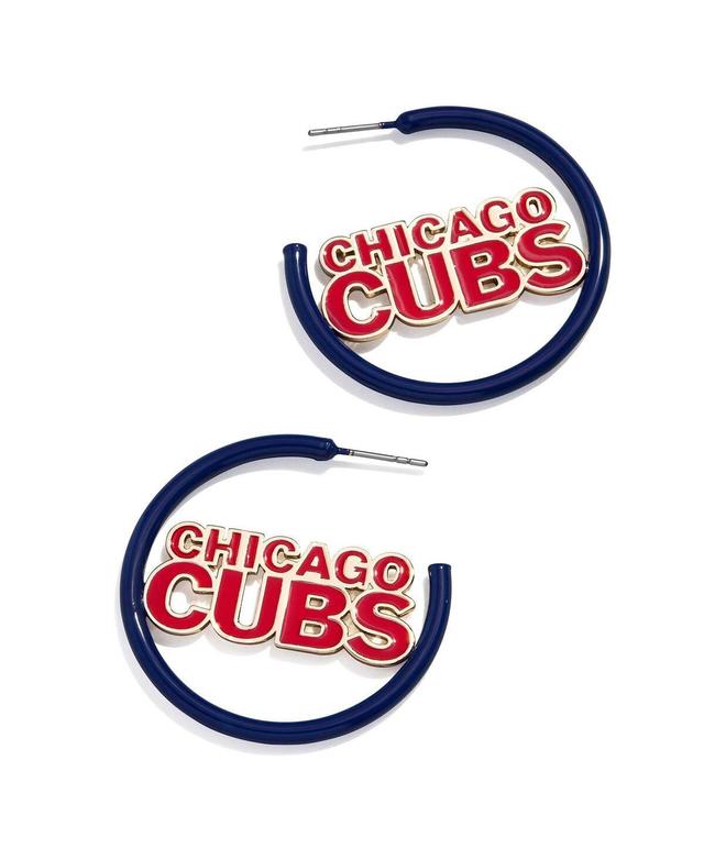 Womens Baublebar Chicago Cubs Enamel Hoop Earrings - Red Product Image