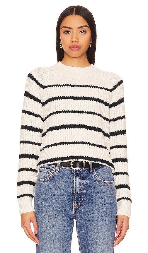 Vince Rib Stripe Crewneck Sweater Product Image