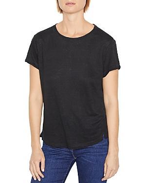 FRAME Easy True Organic Linen T-shirt In Noir Product Image