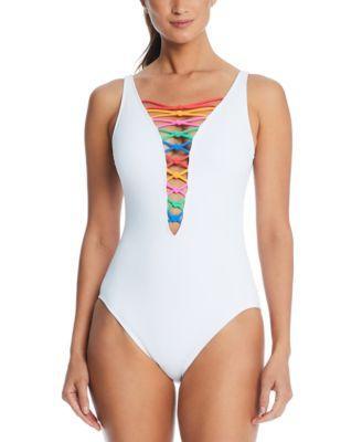 Bleu by Rod Beattie Womens Core-Lace-Down Mio One-Piece Swimsuit Product Image