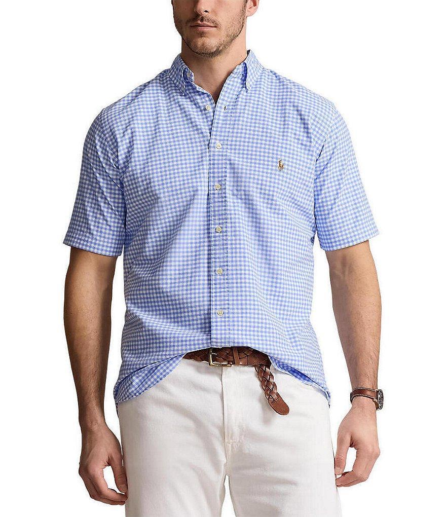 Polo Ralph Lauren Big & Tall Check Oxford Short Sleeve Woven Shirt Product Image