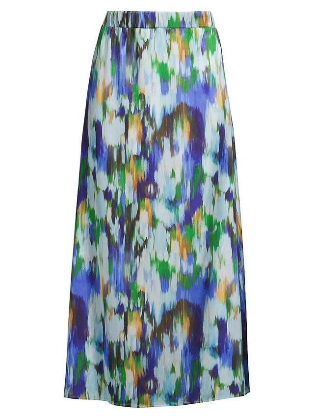 Misook Watercolor Crpe de Chine Maxi Skirt Product Image