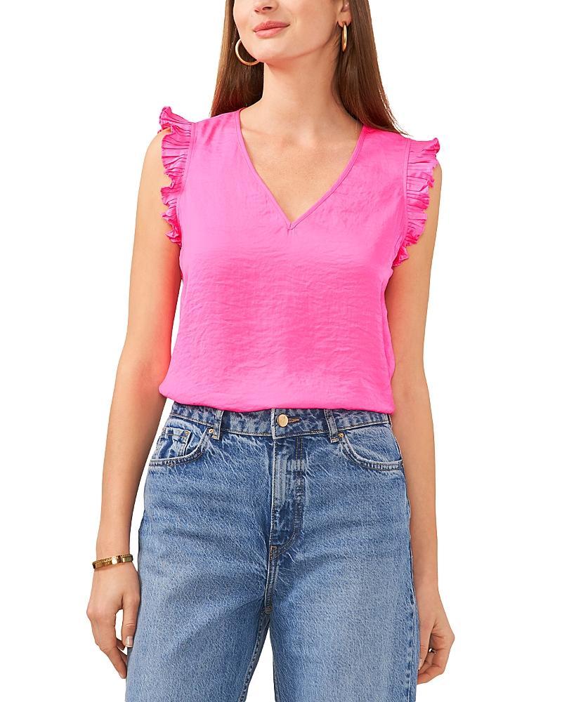 Vince Camuto Pleated Flutter Sleeve Top Product Image