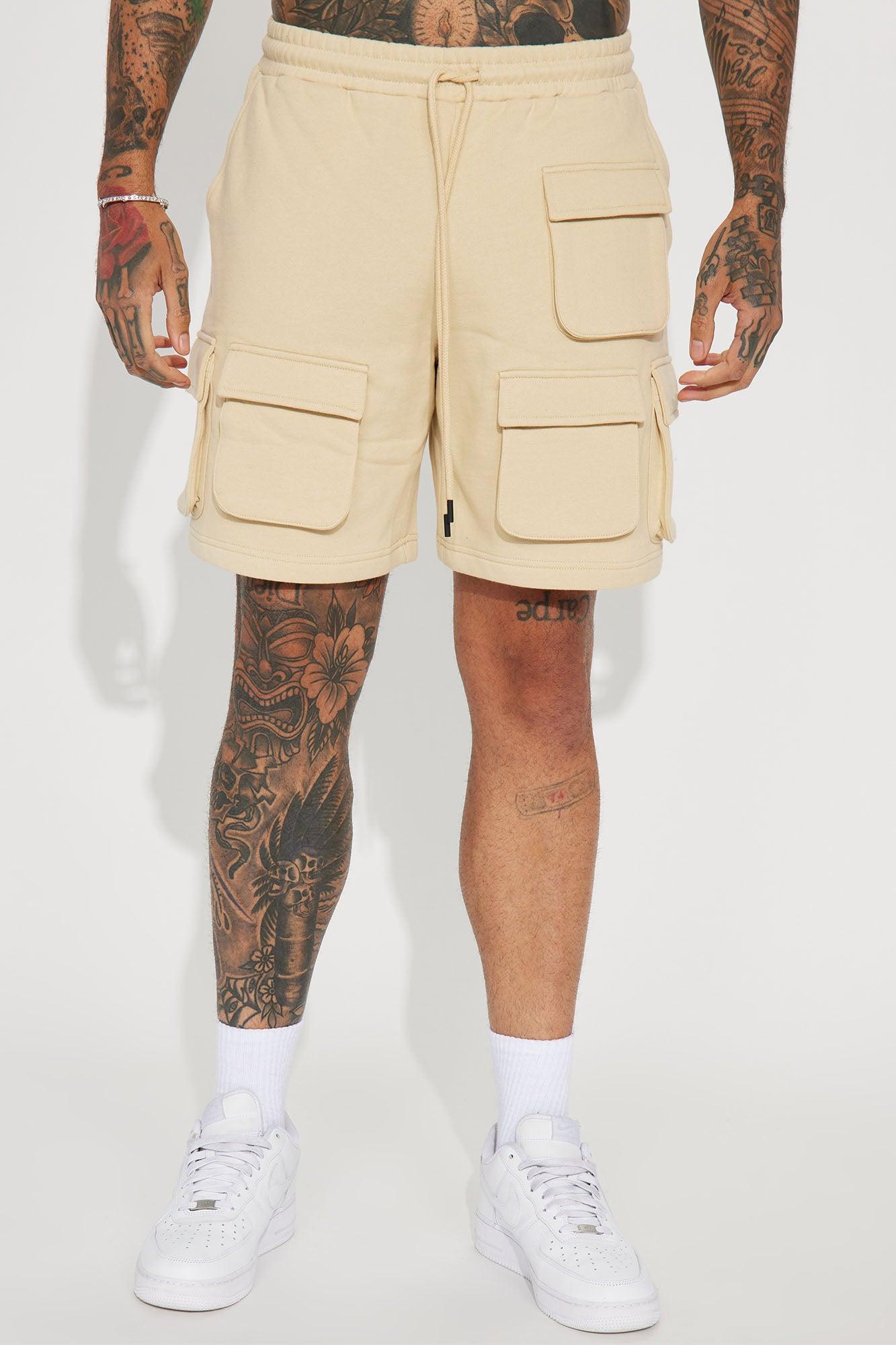 Different Levels Relaxed Cargo Shorts - Tan Product Image