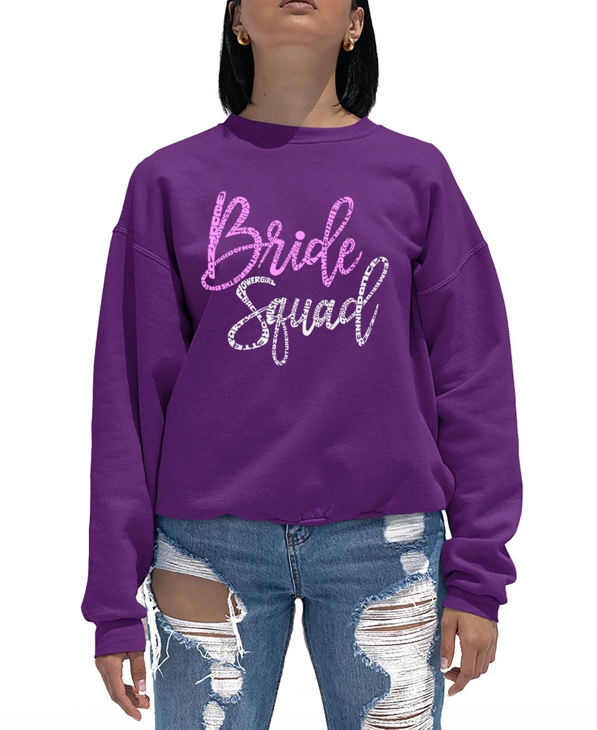 La Pop Art Womens Bride Squad Word Art Crewneck Sweatshirt Product Image