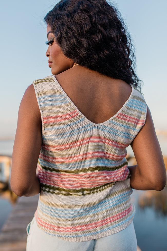 On The Cape Multi Stripe Sweater Tank Product Image