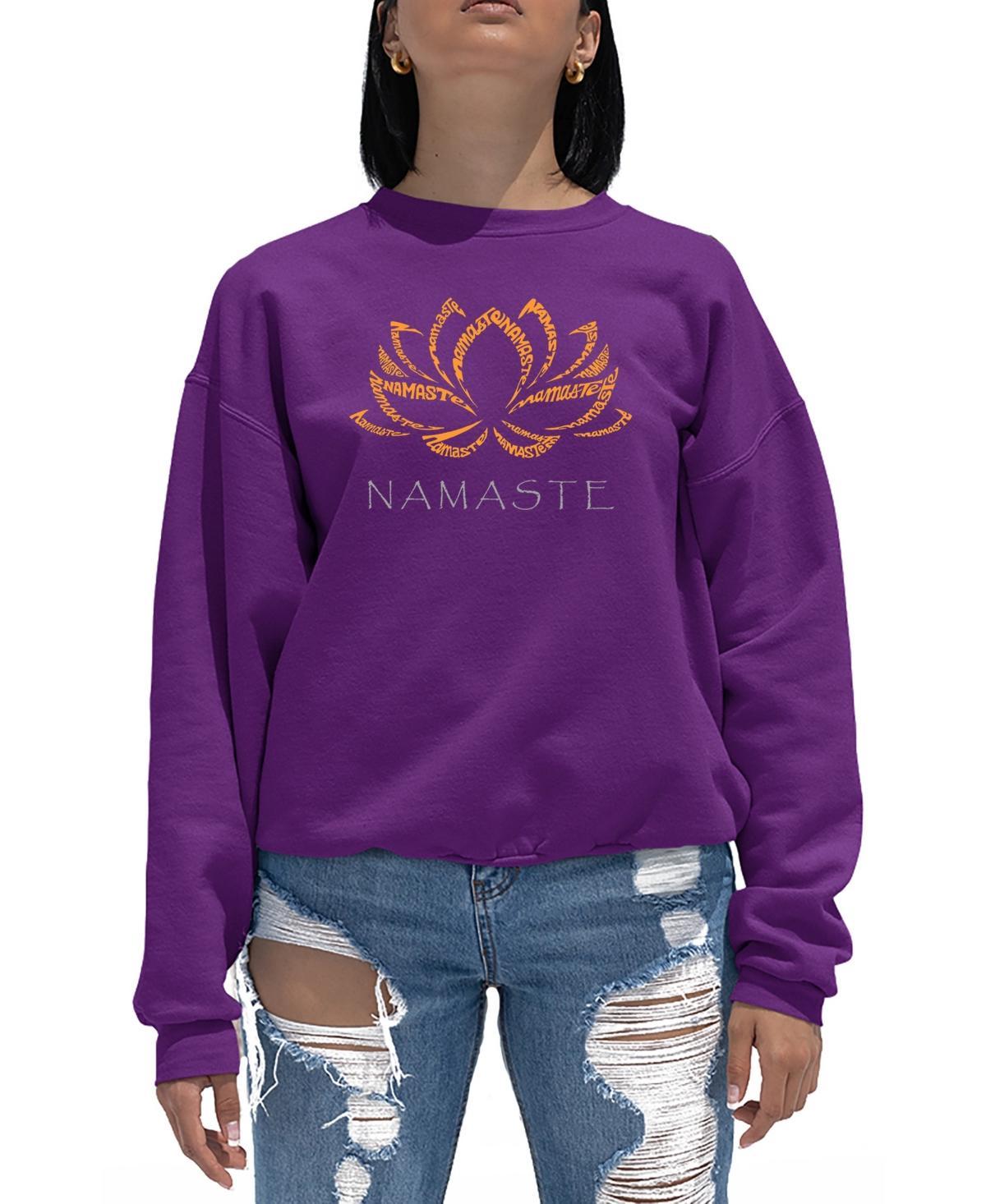 Womens Word Art Crewneck Namaste Sweatshirt Product Image