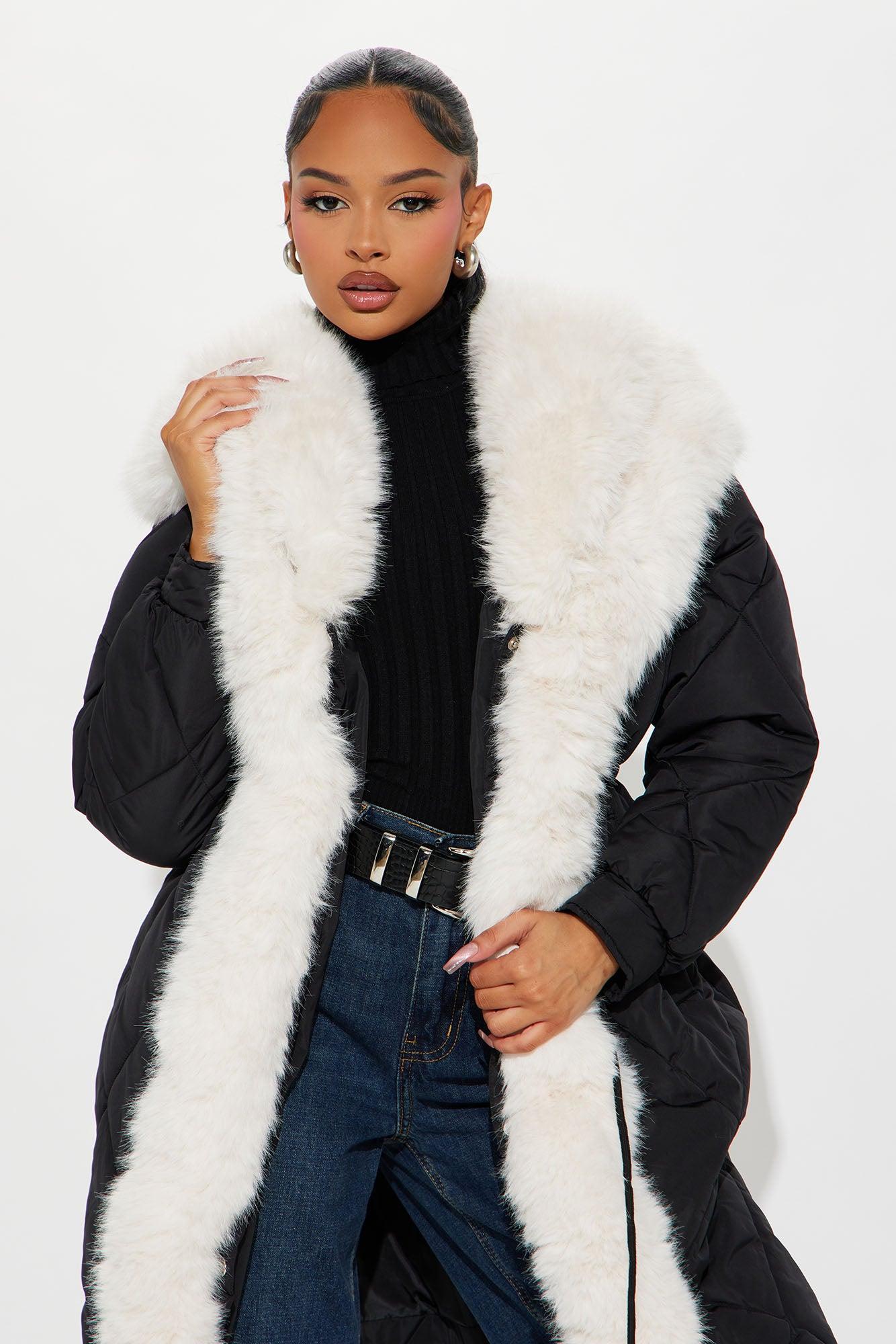 Let's Be Fur Real Puffer - Black Product Image