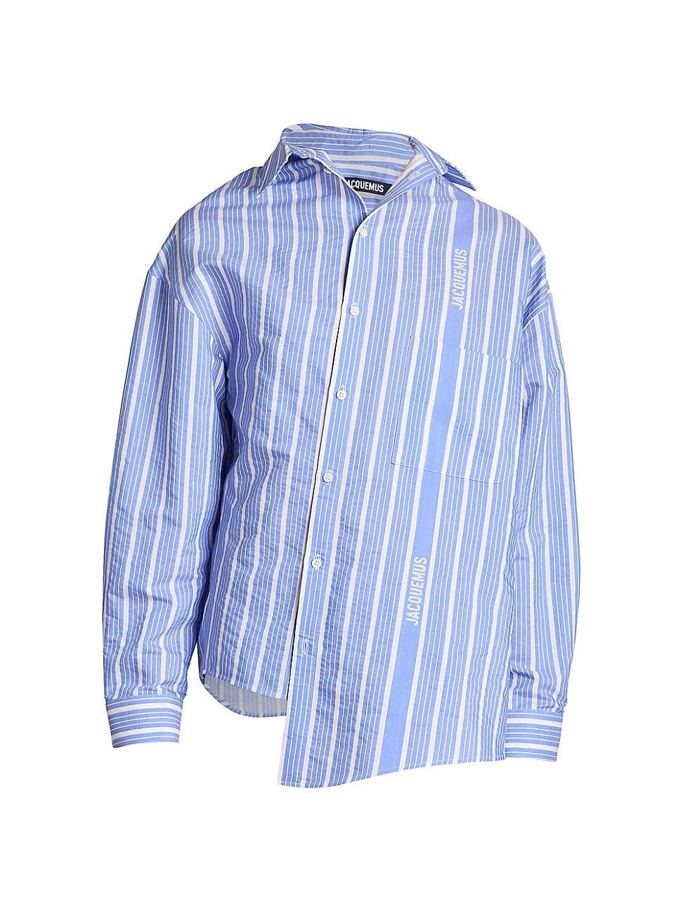 Mens Cuadro Logo Striped Button-Front Shirt Product Image