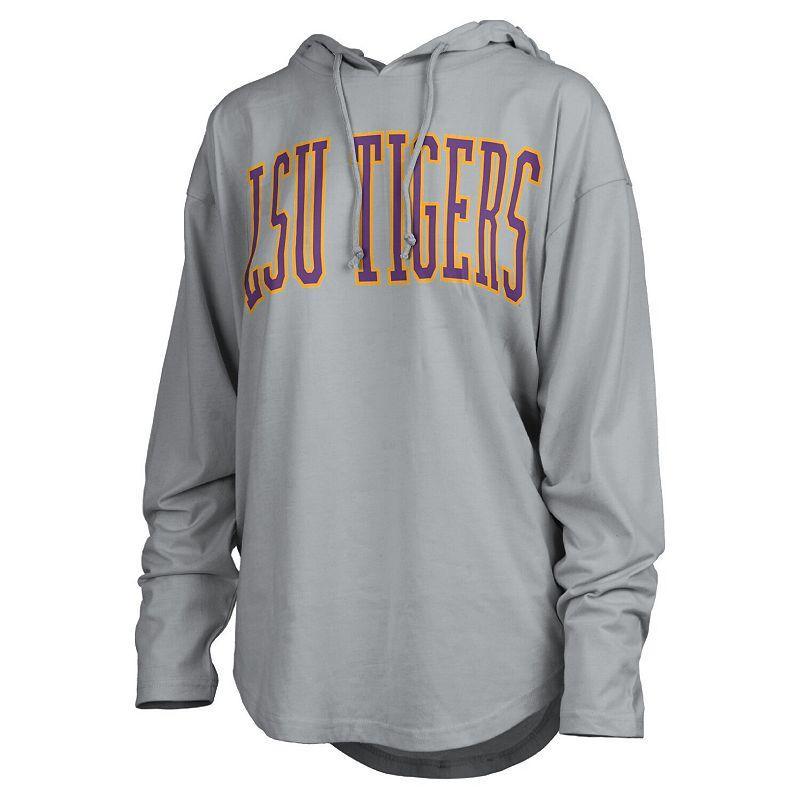 Womens Pressbox Gray LSU Tigers San Bruno Long Sleeve Hooded T-Shirt Product Image