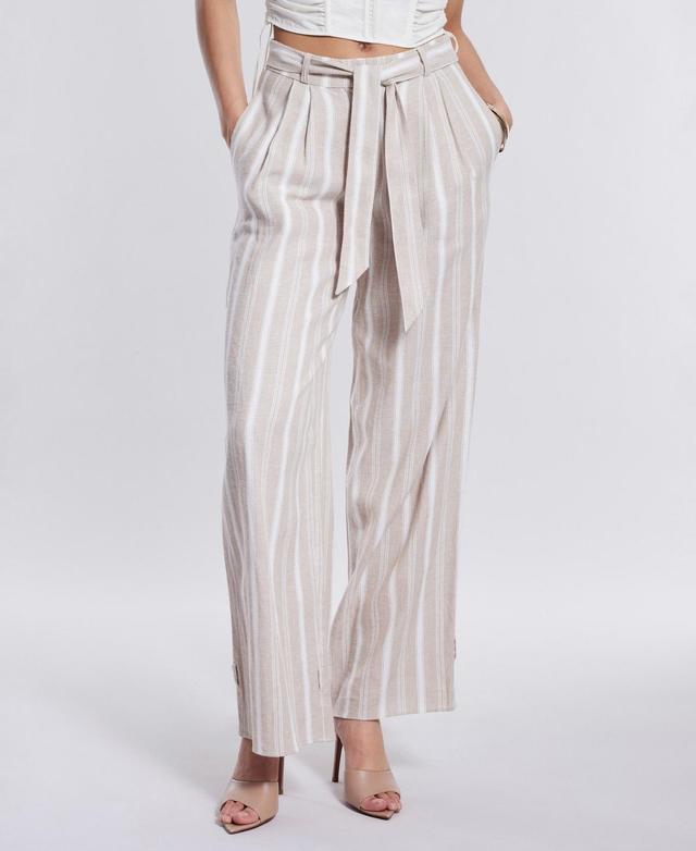 Bcbg New York Womens Striped Wide-Leg Pants Product Image