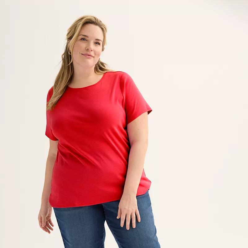 Plus Size Croft & Barrow Essential Crewneck Tee, Womens product image