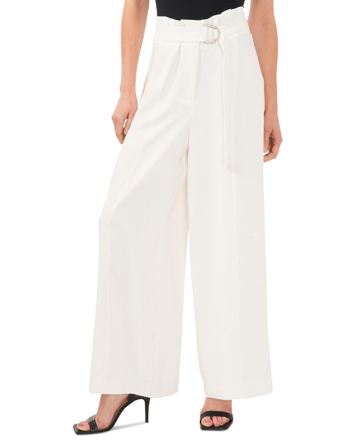 CeCe Womens Belted High Rise Wide Leg Pants Product Image